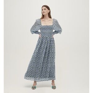 Hill House Grace Floral-Print Georgette Maxi Dress